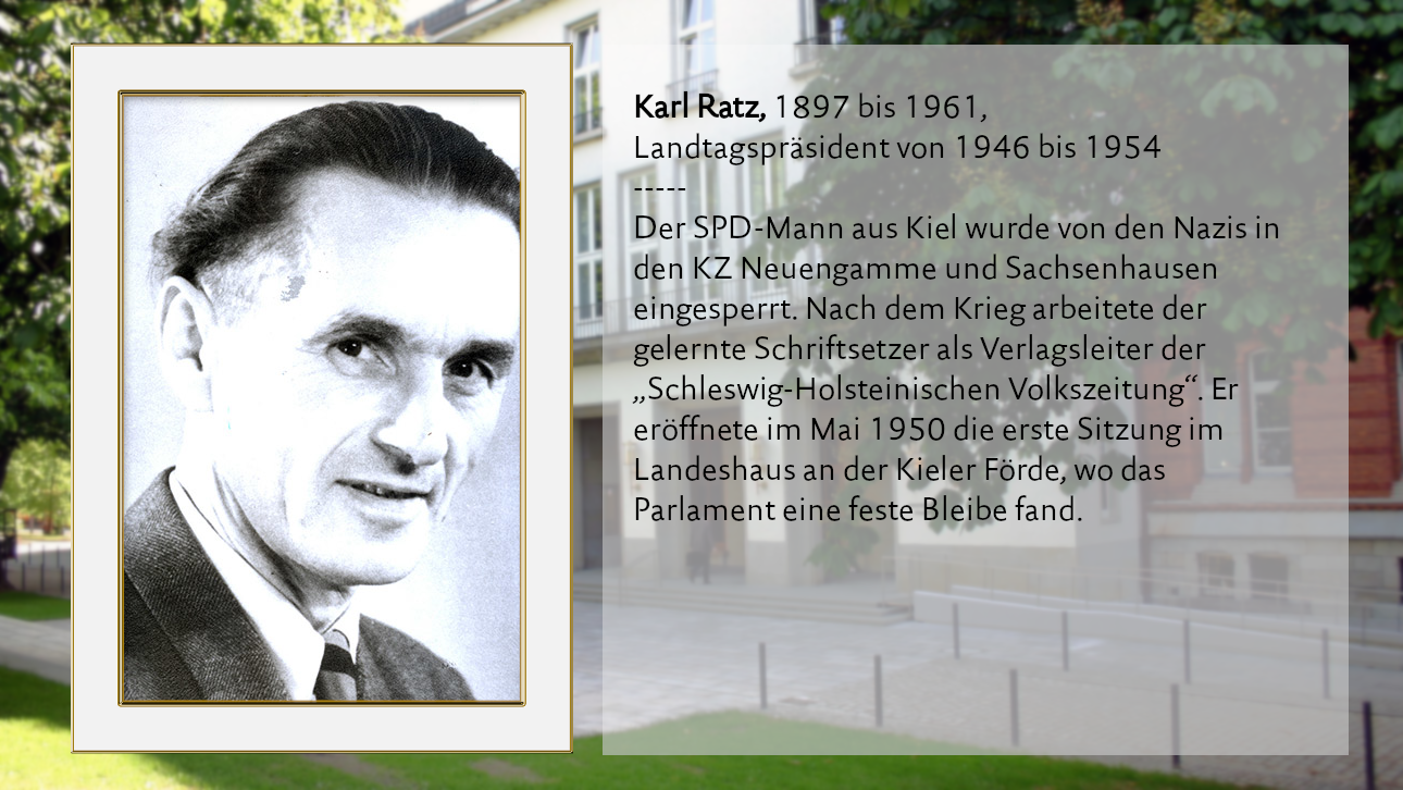 Karl Ratz, 1897 bis 1961, Landtagspräsident von 1946 bis 1954