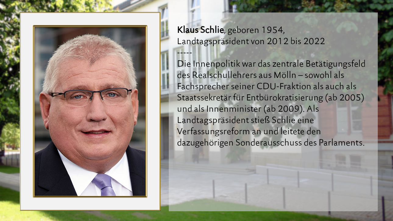 Klaus Schlie, geboren 1954,  Landtagspräsident  seit 2012 